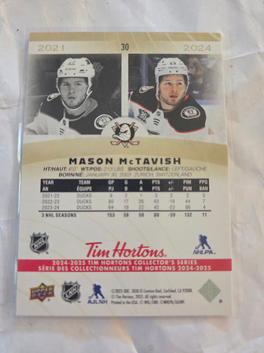 Mason McTavish Upper Deck Tim Hortons #30
