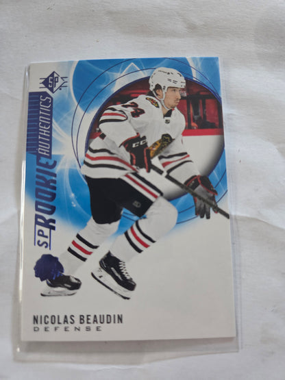 Nicolas Beaudin Blue SP Hockey Rookie Authentics #133 [Chicago Blackhawks]