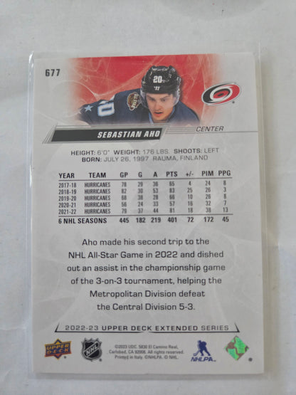 Sebastian Aho Upper Deck Extended Series #677 [Carolina Hurricanes]