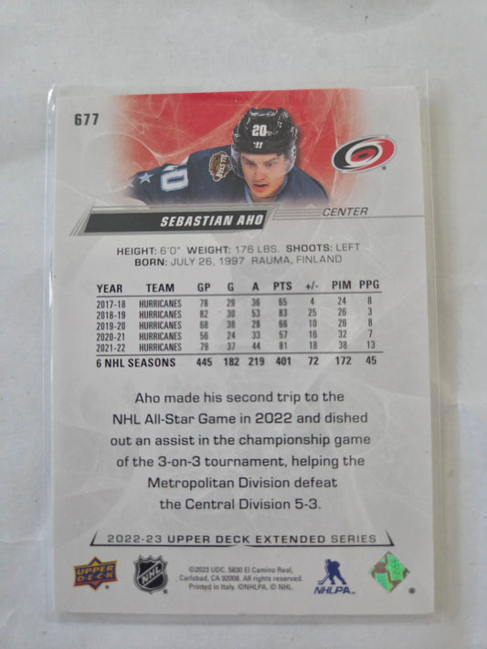 Sebastian Aho Upper Deck Extended Series #677 [Carolina Hurricanes]