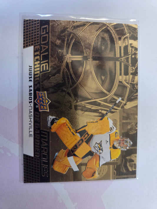 Juuse Saros Upper Deck Gold Etchings [Nashville Predators]