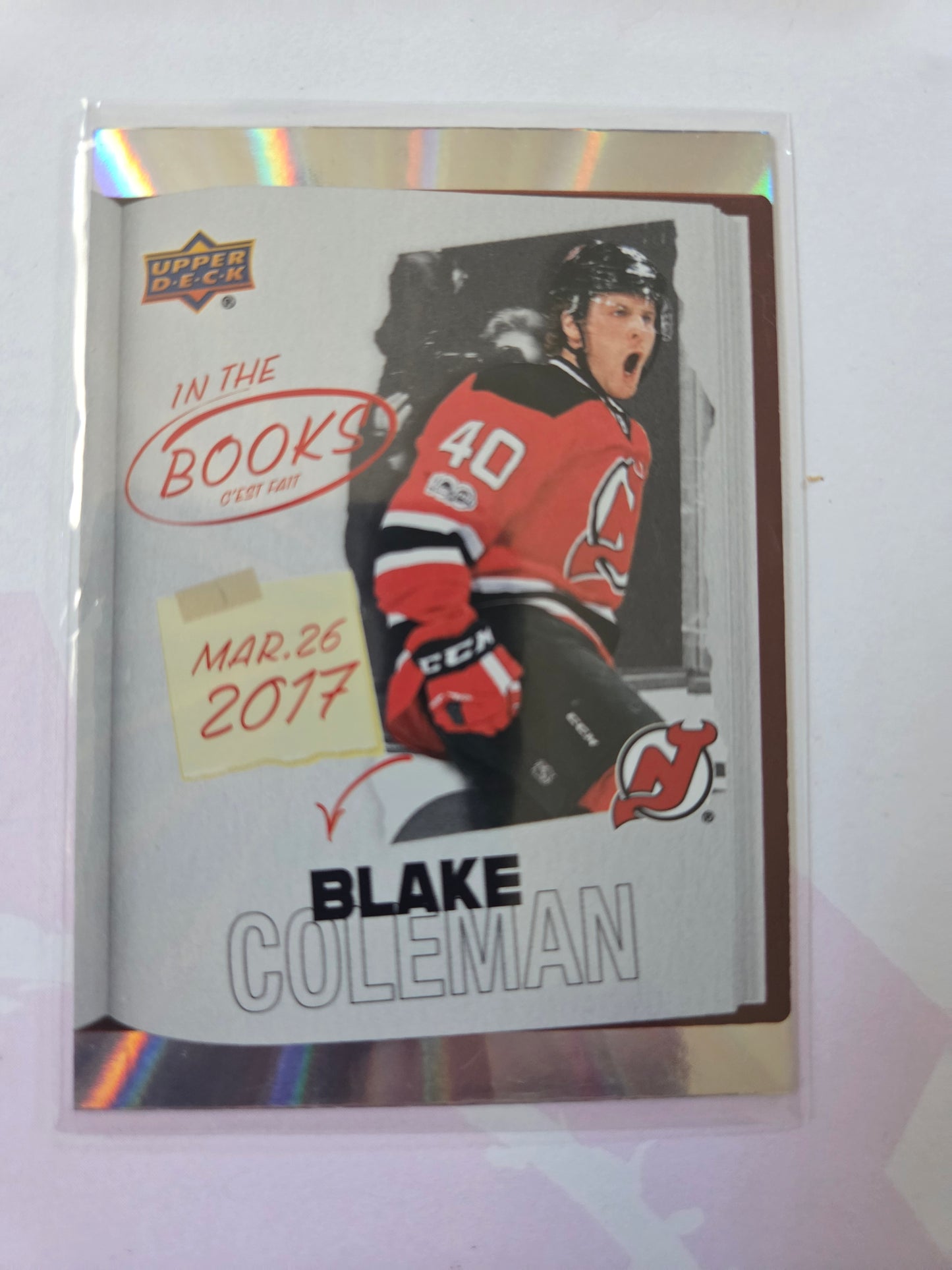 Blake Coleman Upper Deck In the Books [New Jersey Devils]