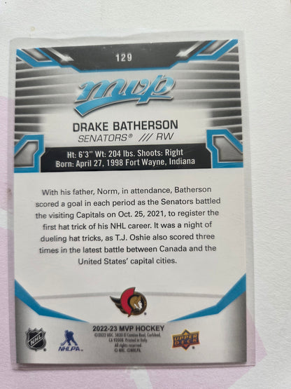 Drake Batherson Upper Deck Blue MVP Hockey #129 [Ottawa Senators]