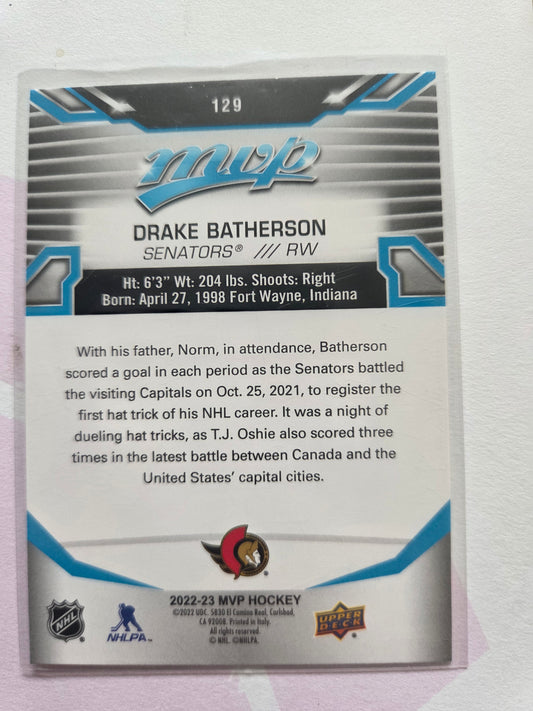 Drake Batherson Upper Deck Blue MVP Hockey #129 [Ottawa Senators]