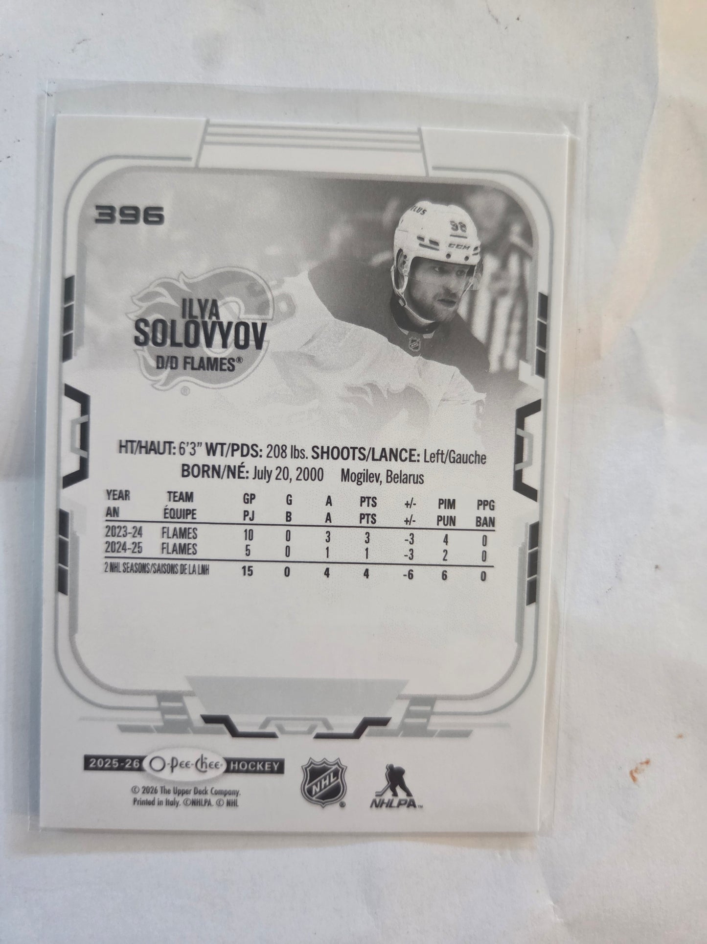 Ilya Solovyov O-Pee-Chee Hockey #396 [Calgary Flames]