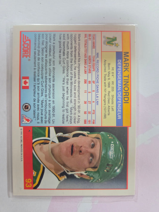 Mark Tinordi 91 Score #93 [Minnesota North Stars]