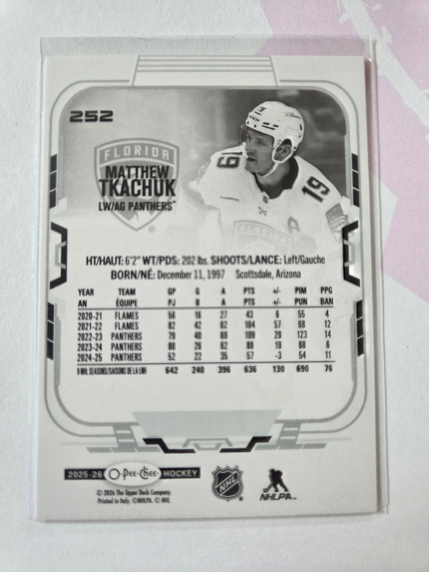 Matthew Tkachuk O-Pee-Chee Hockey #252 [Florida Panthers]