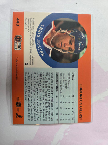 Chris Joseph NHL Pro Set #443 [Edmonton Oilers]