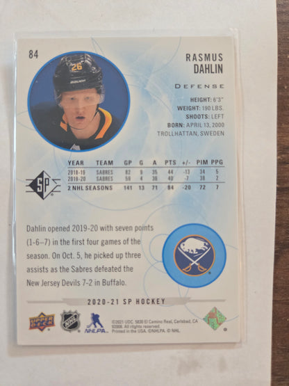 Rasmus Dahlin Blue SP Hockey #84 [Buffalo Sabres]