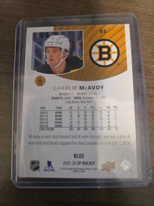 Charlie McAvoy Blue SP Hockey #93 [Boston Bruins]