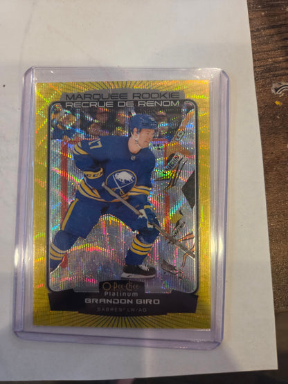 Brandon Biro Neon Yellow Surge O-Pee-Chee Marquee Rookie #246 [Buffalo Sabres]