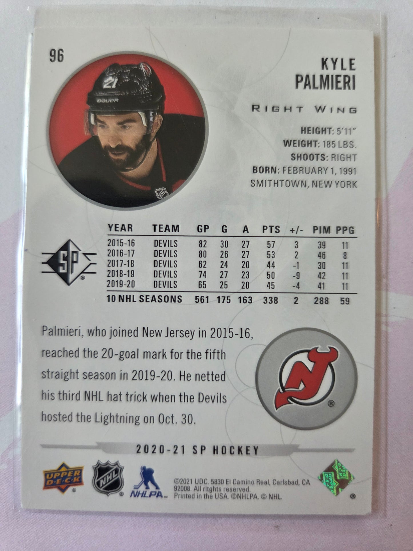 Kyle Palmieri SP Hockey #96 [New Jersey Devils]