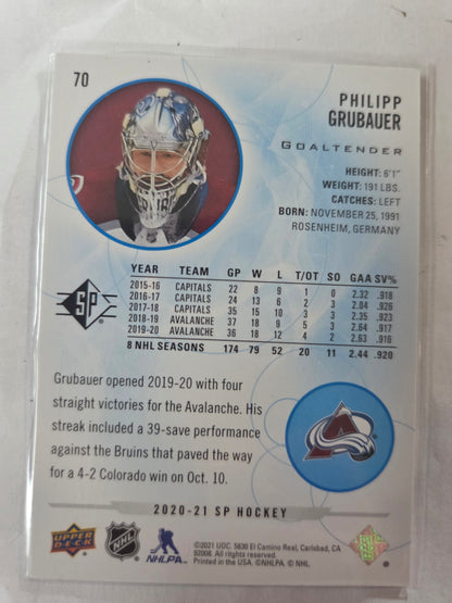 Philipp Grubauer Blue SP Hockey #70 [Colorado Avalanche]