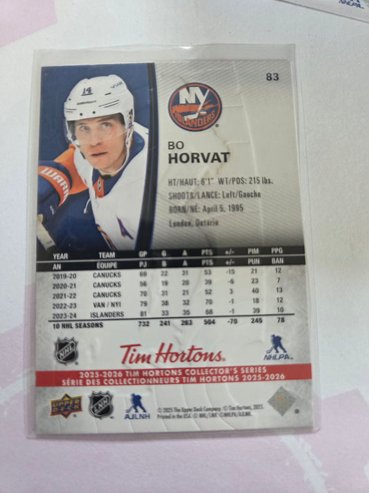 Bo Horvat Upper Deck Tim Hortons #83 [New York Islanders]
