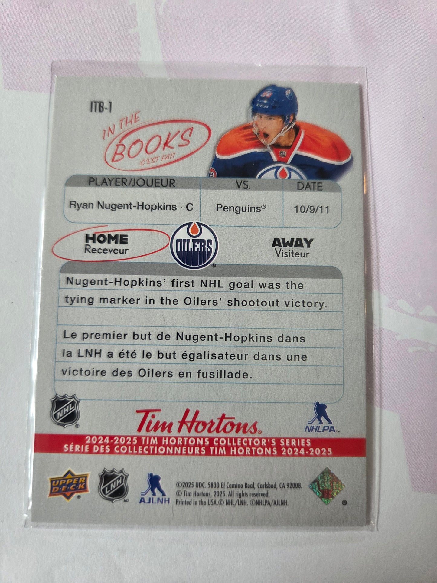 Ryan Nugent-Hopkins Upper Deck In the Books [Edmonton Oilers]