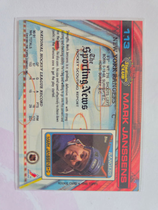 Mark Janssens Topps Stadium Club #113 [New York Rangers]