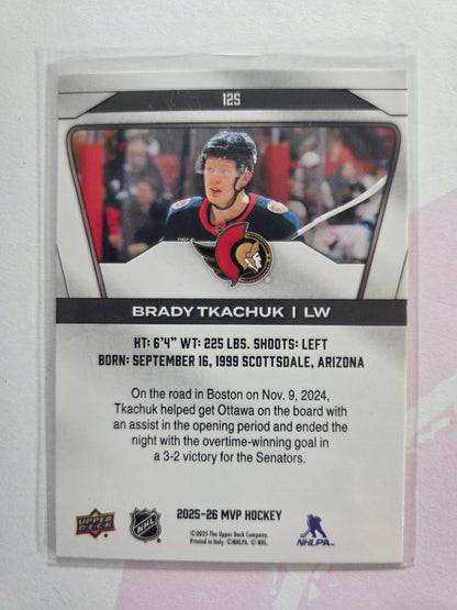 Brady Tkachuk Upper Deck MVP Hockey #125 [Ottawa Senators]