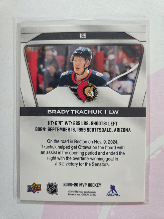 Brady Tkachuk Upper Deck MVP Hockey #125 [Ottawa Senators]