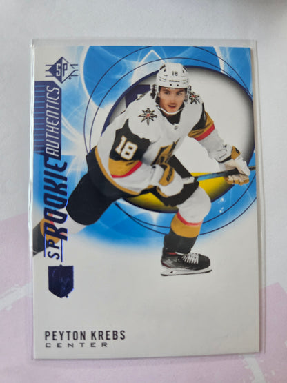 Peyton Krebs Blue SP Hockey Rookie Authentics #106 [Las Vegas Golden Knights]