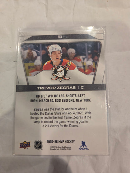 Trevor Zegras Upper Deck MVP #113 [Anaheim Ducks]
