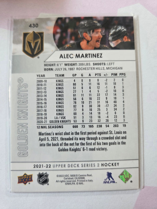 Alec Martinez Upper Deck Series 2 #430 [Las Vegas Golden Knights]