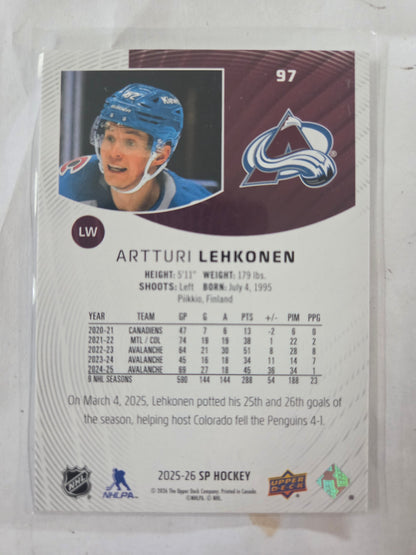 Artturi Lehkonen Upper Deck SP Hockey #97 [Colorado Avalanche]