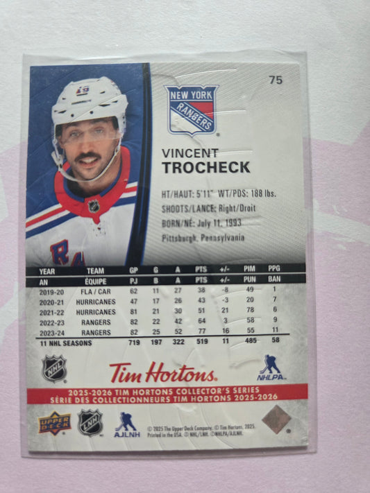 Vincent Trocheck Upper Deck Tim Hortons #75 [New York Rangers]