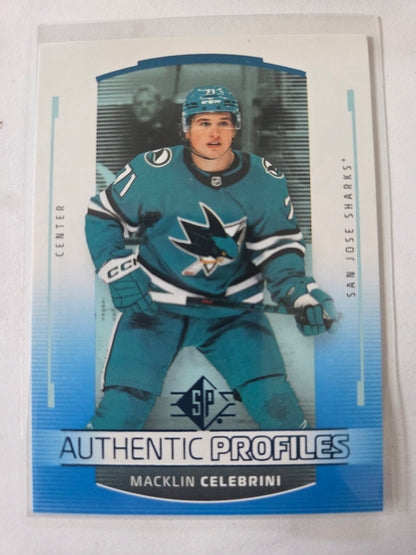 Macklin Celebrini SP Hockey Blue Authentic Profiles [San Jose Sharks]