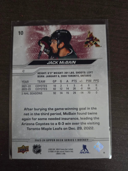 Jack McBain Upper Deck Series 1 #10 [Arizona Phoenix Coyotes]