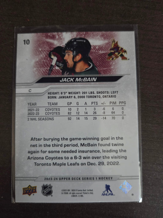 Jack McBain Upper Deck Series 1 #10 [Arizona Phoenix Coyotes]