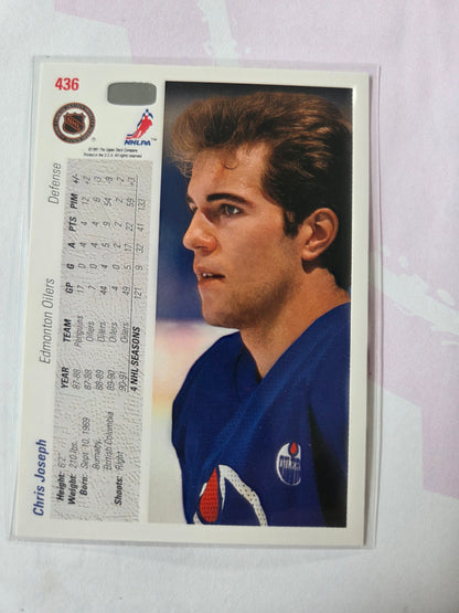 Chris Joseph 91/92 Upper Deck #436 [Edmonton Oilers]