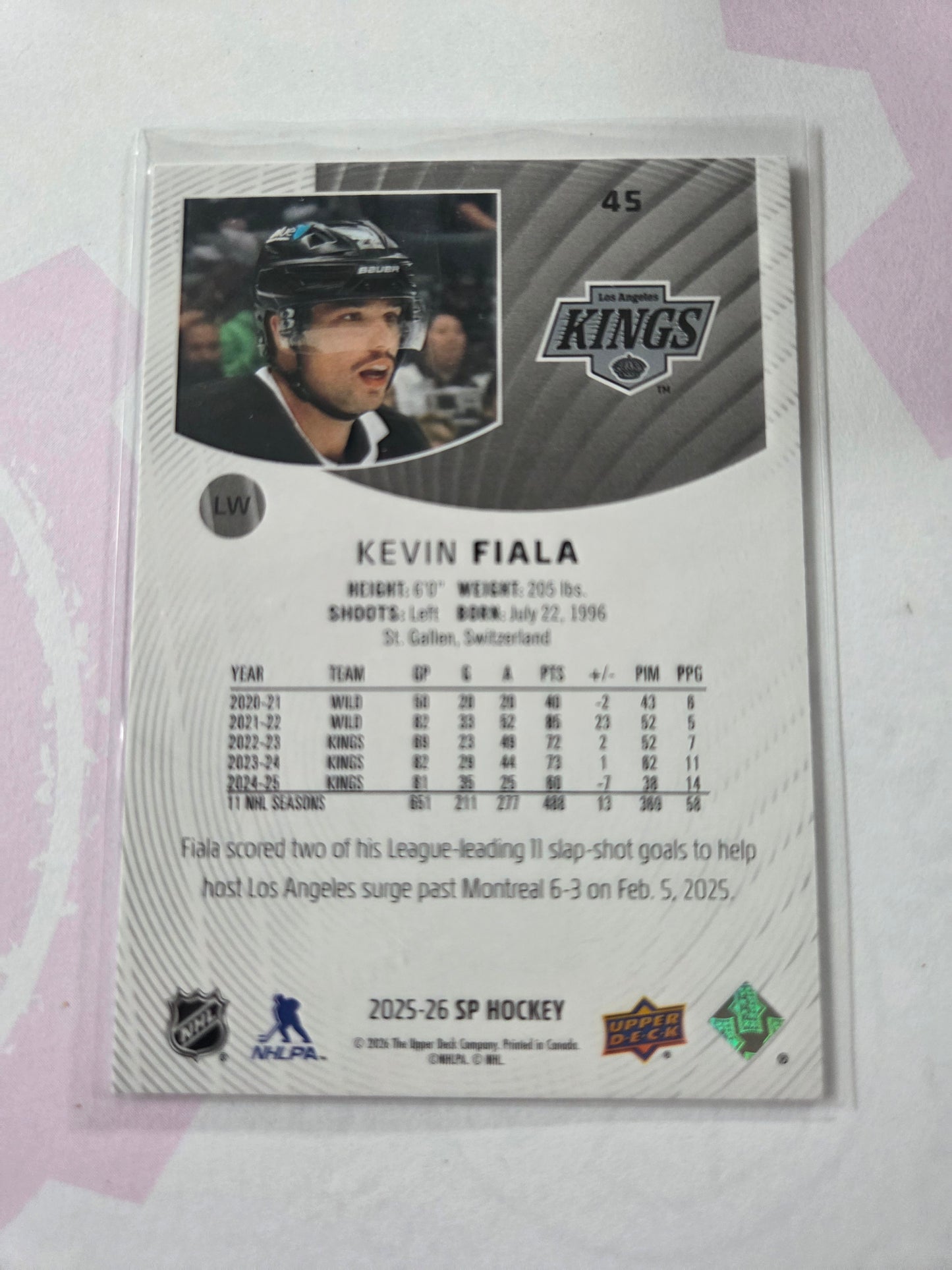 Kevin Fiala SP Hockey #45 [Los Angeles Kings]