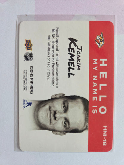 Joakim Kemell Upper Deck MVP Hockey Hello My Name Is [Nashville Predators]