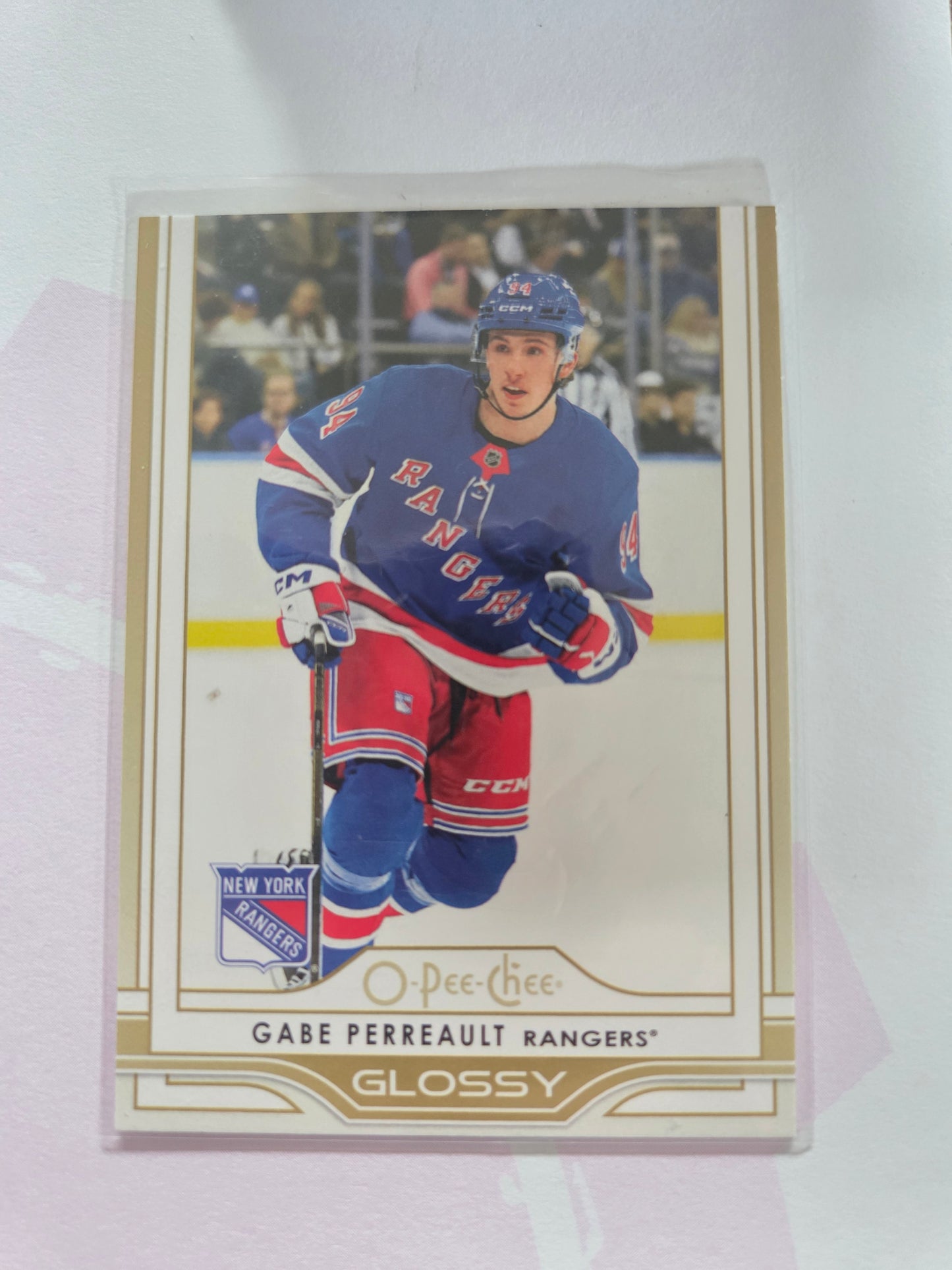 Gabe Perreault Upper Deck O-Pee-Chee Series 1 Gold Glossy [New York Rangers]