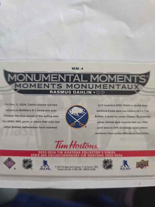 Rasmus Dahlin Upper Deck Moments [Buffalo Sabres]