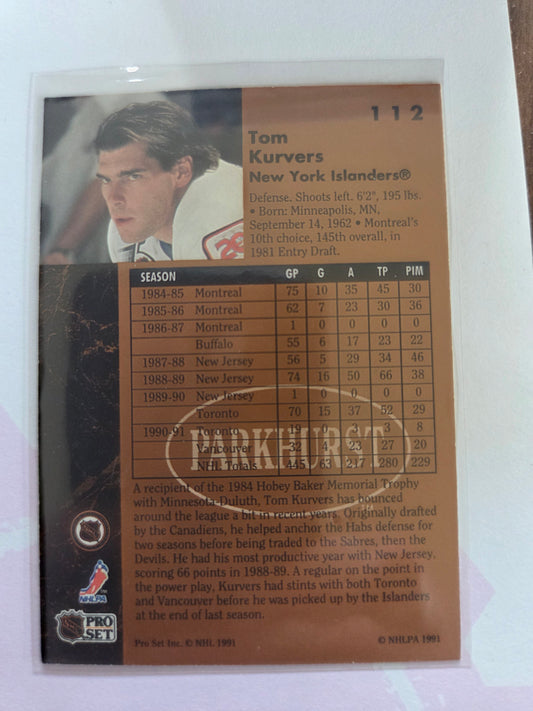Tom Kurvers Parkhurst Hockey #112 [New York Islanders]