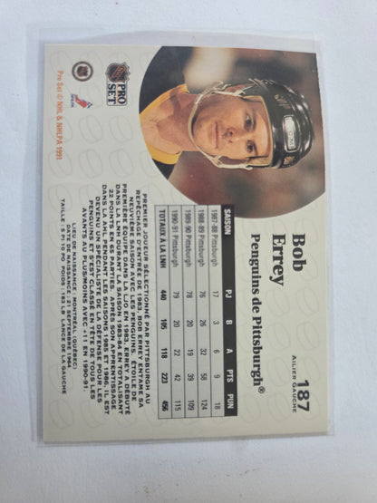 Bob Errey French NHL Pro Set #187 [Pittsburgh Penguins]