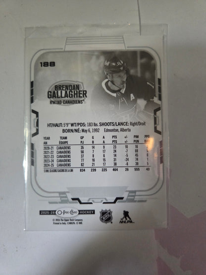 Brendan Gallagher O-Pee-Chee Hockey #188 [Montreal Canadians]