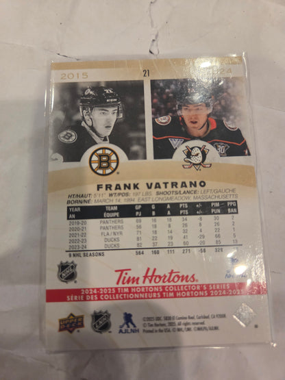 Frank Vatrano Upper Deck Tim Hortons #21 [Anaheim Ducks]
