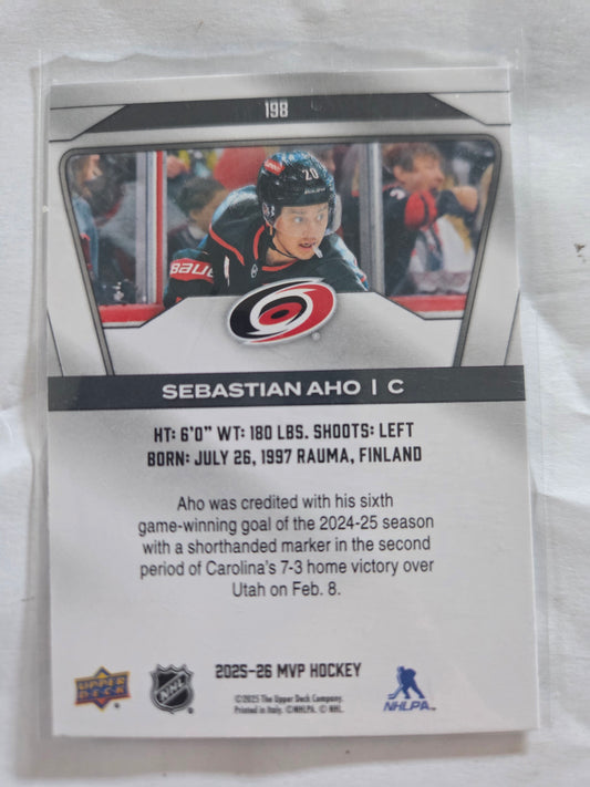 Sebastian Aho Upper Deck MVP Hockey #198 [Carolina Hurricanes]