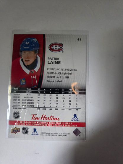 Patrik Laine Upper Deck Tim Hortons #41 [Montreal Canadians]