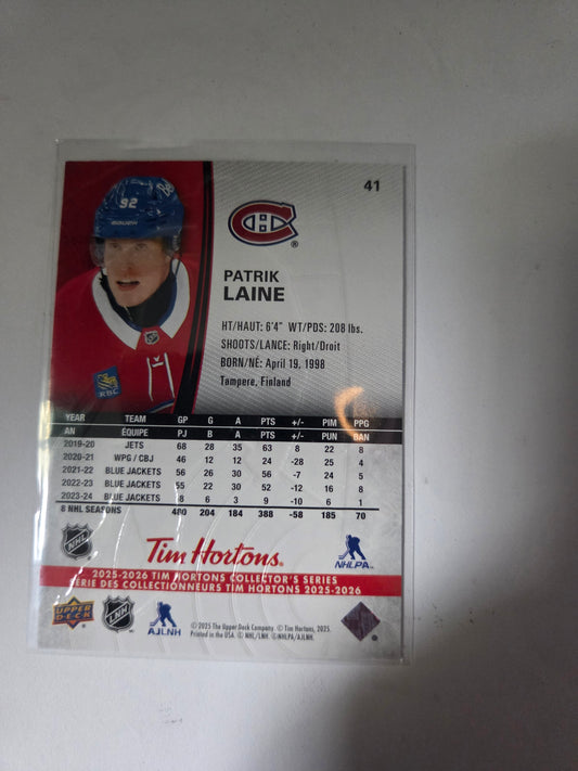 Patrik Laine Upper Deck Tim Hortons #41 [Montreal Canadians]
