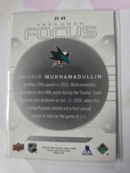Shakir Mukhamadullin SP Authentic Hockey Freshman Focus [San Jose Sharks]