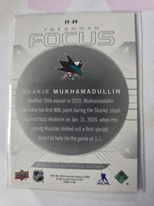 Shakir Mukhamadullin SP Authentic Hockey Freshman Focus [San Jose Sharks]