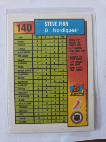 Steve Finn Bowman #140 [Quebec Nordiques]