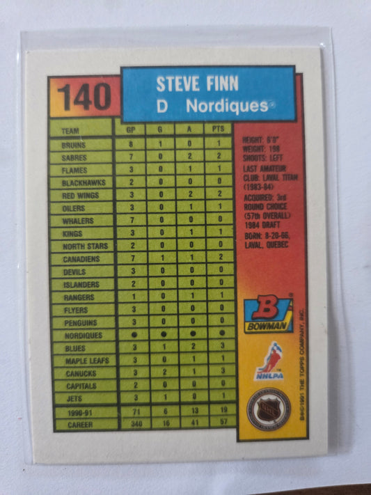 Steve Finn Bowman #140 [Quebec Nordiques]