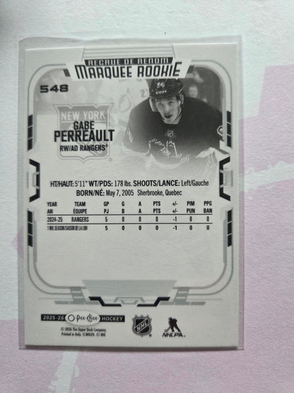 Gabe Perreault O-Pee-Chee Hockey Marquee Rookie #548 [New York Rangers]