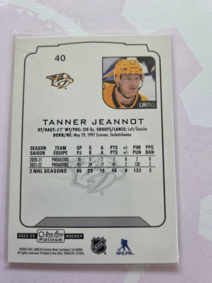Tanner Jeannot O-Pee-Chee Platinum Hockey #40 [Nashville Predators]