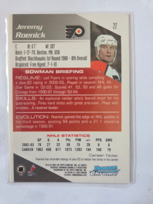 Jeremy Roenick Bowman Chrome #27 [Philadelphia Flyers]