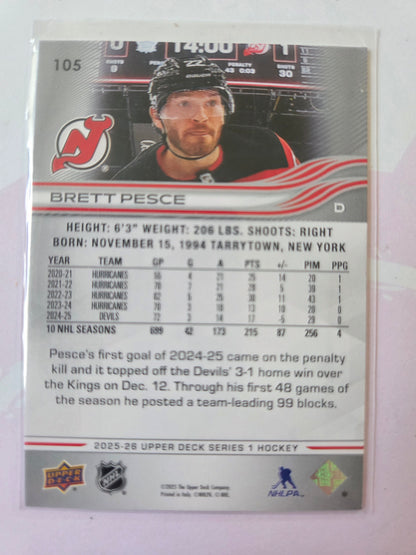 Brett Pesce Upper Deck Series 1 #105 [New Jersey Devils]
